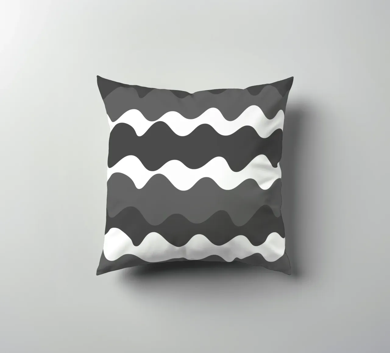 Grey horizontal wavy gradient cuscino da baobabprintstore
