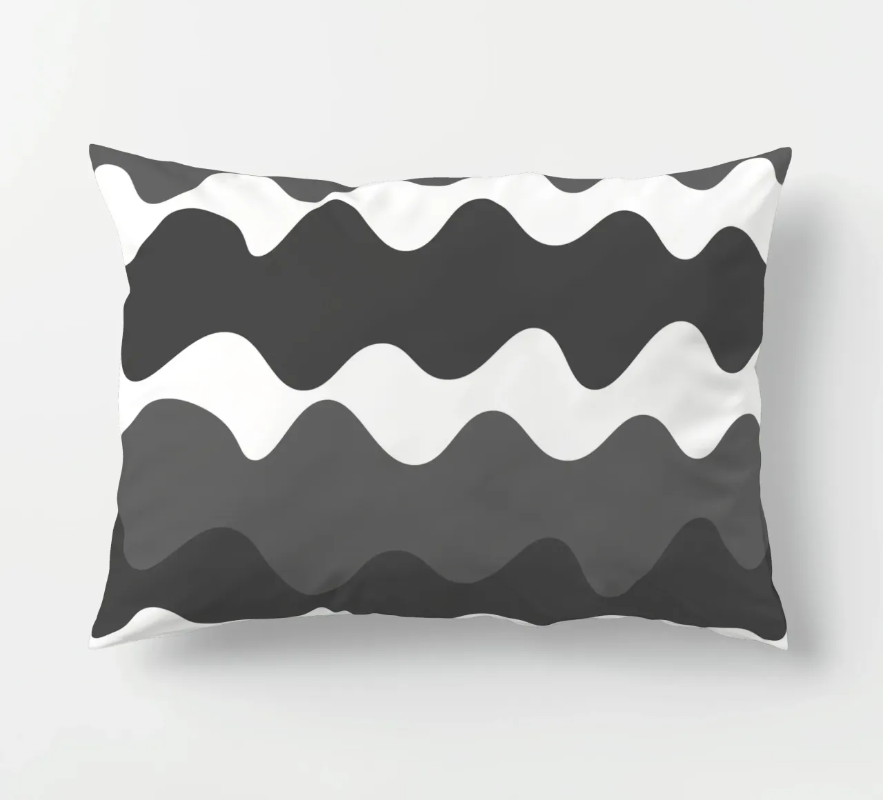 Grey horizontal wavy gradient cuscino da baobabprintstore