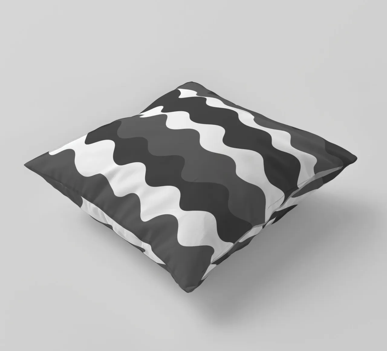 Grey horizontal wavy gradient cuscino da baobabprintstore