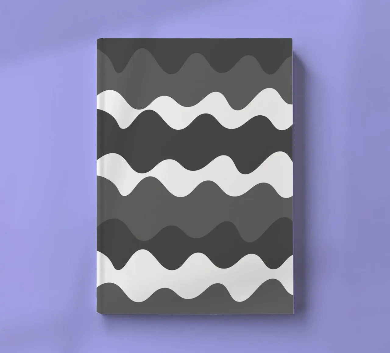 Grey horizontal wavy gradient notebook by baobabprintstore
