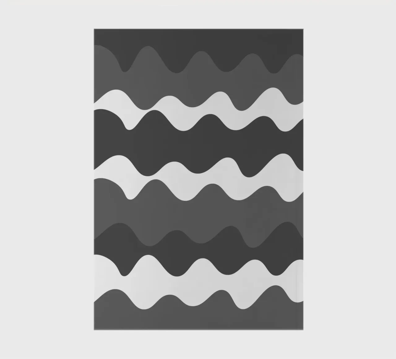 Grey horizontal wavy gradient notebook by baobabprintstore