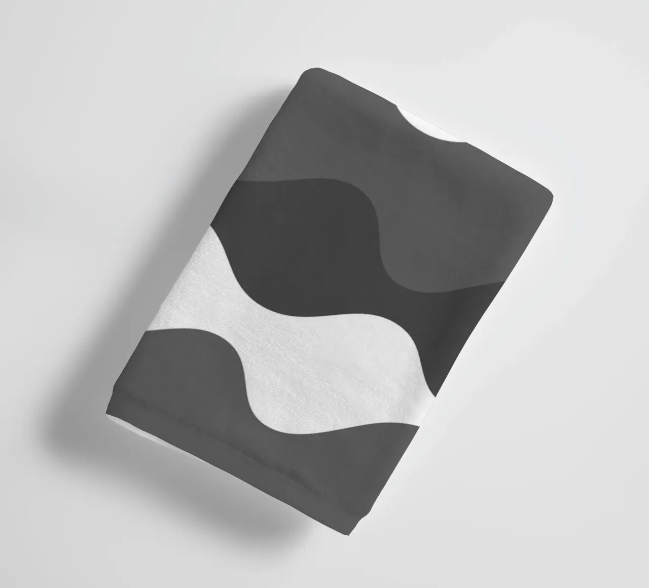Grey horizontal wavy gradient towel by baobabprintstore