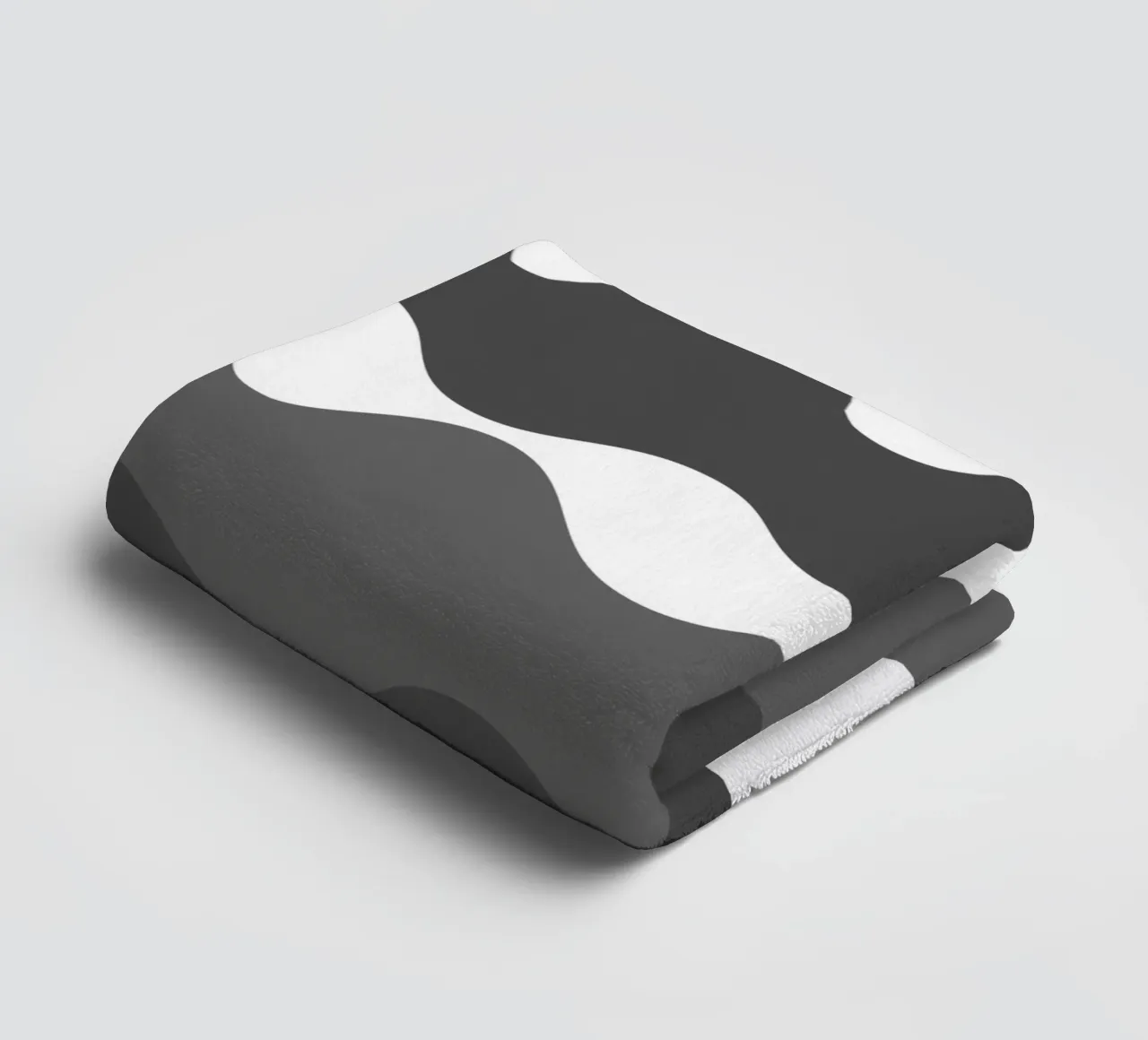 Grey horizontal wavy gradient towel by baobabprintstore