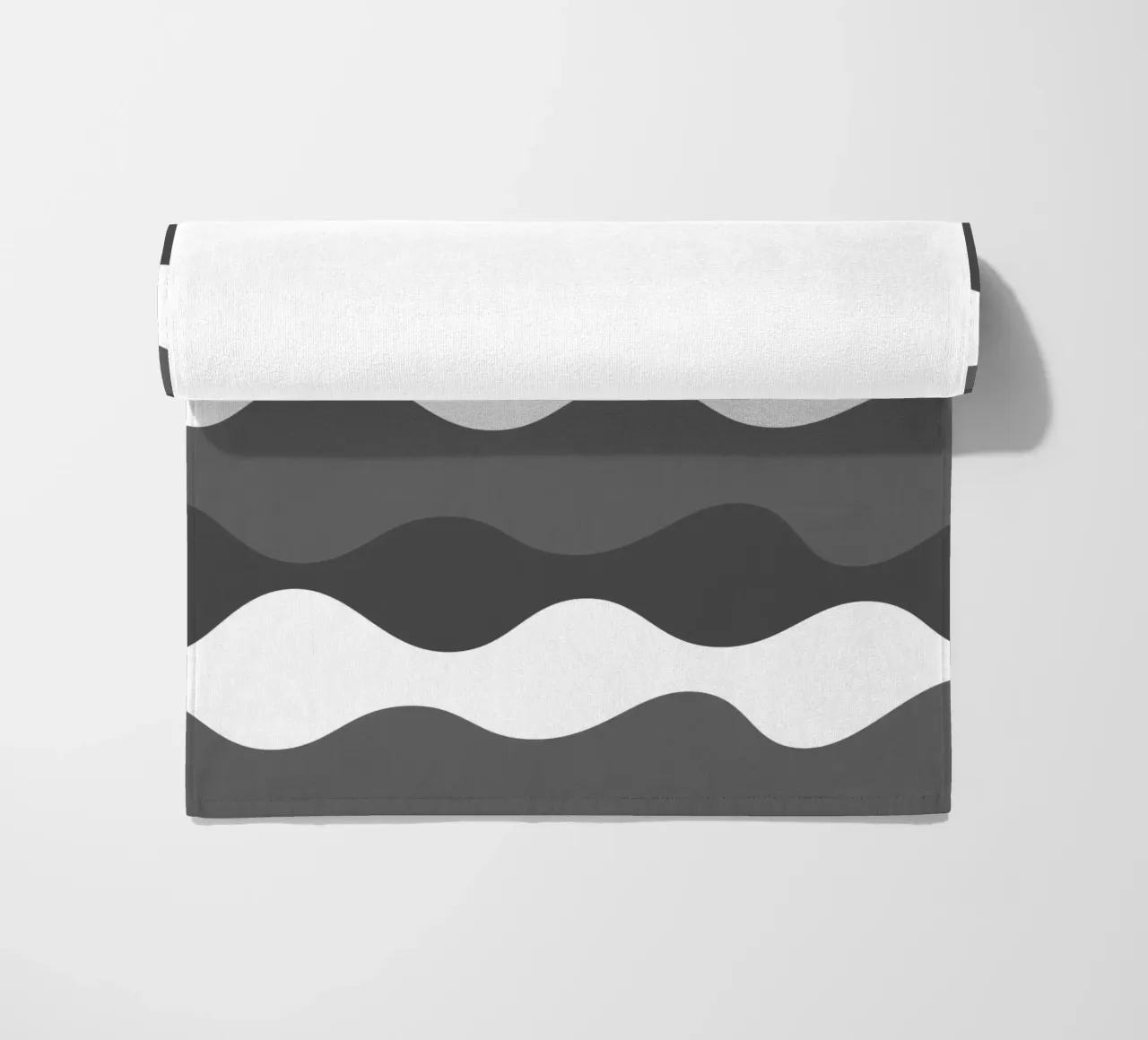 Grey horizontal wavy gradient telo mare da baobabprintstore