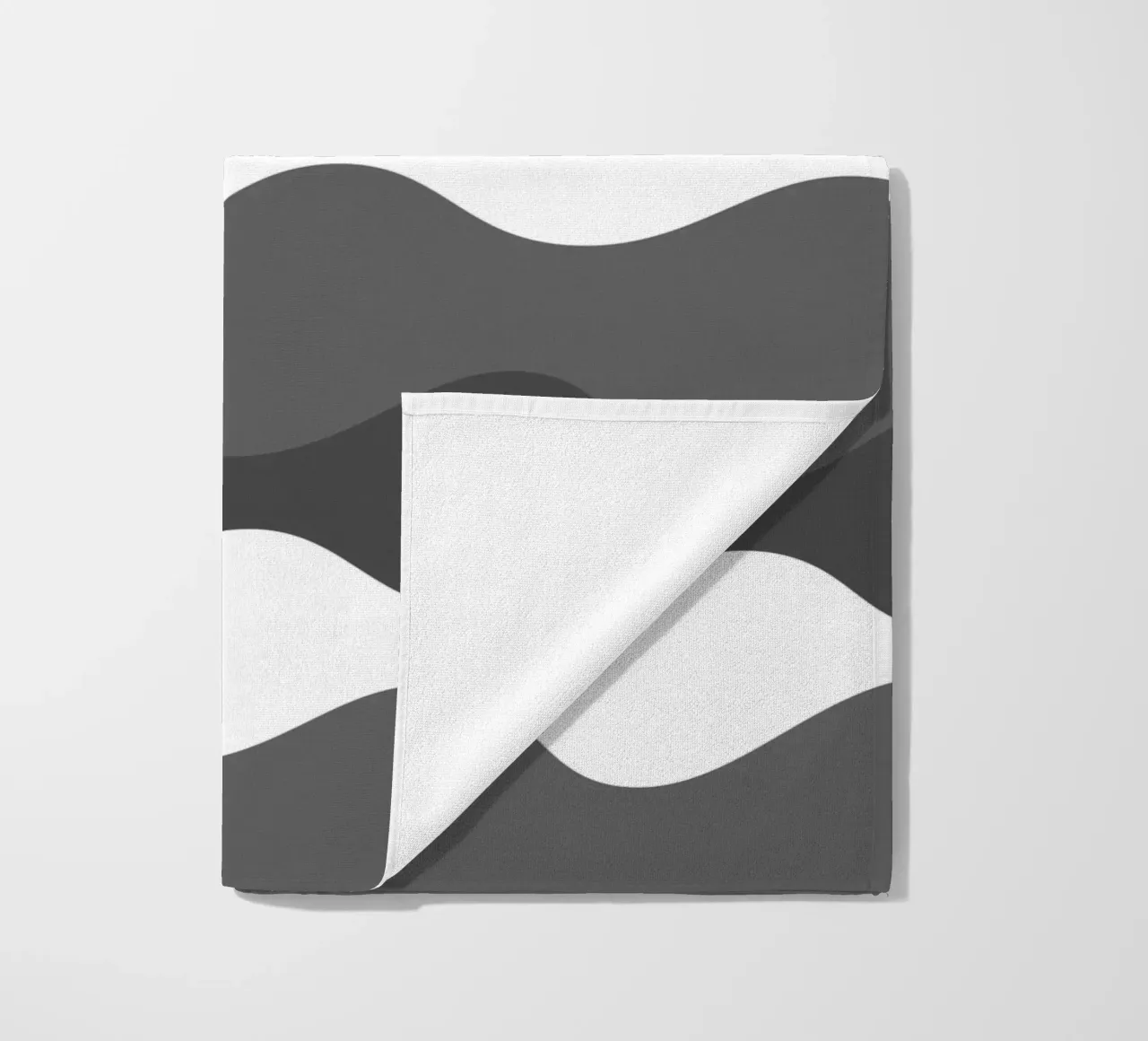 Grey horizontal wavy gradient telo mare da baobabprintstore