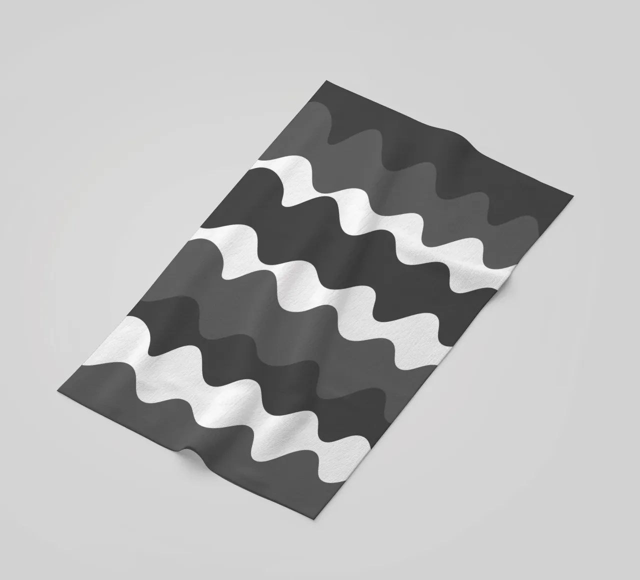 Grey horizontal wavy gradient telo mare da baobabprintstore