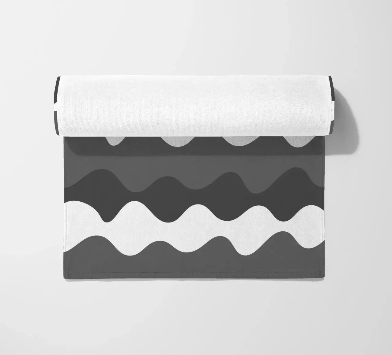 Grey horizontal wavy gradient telo mare da baobabprintstore