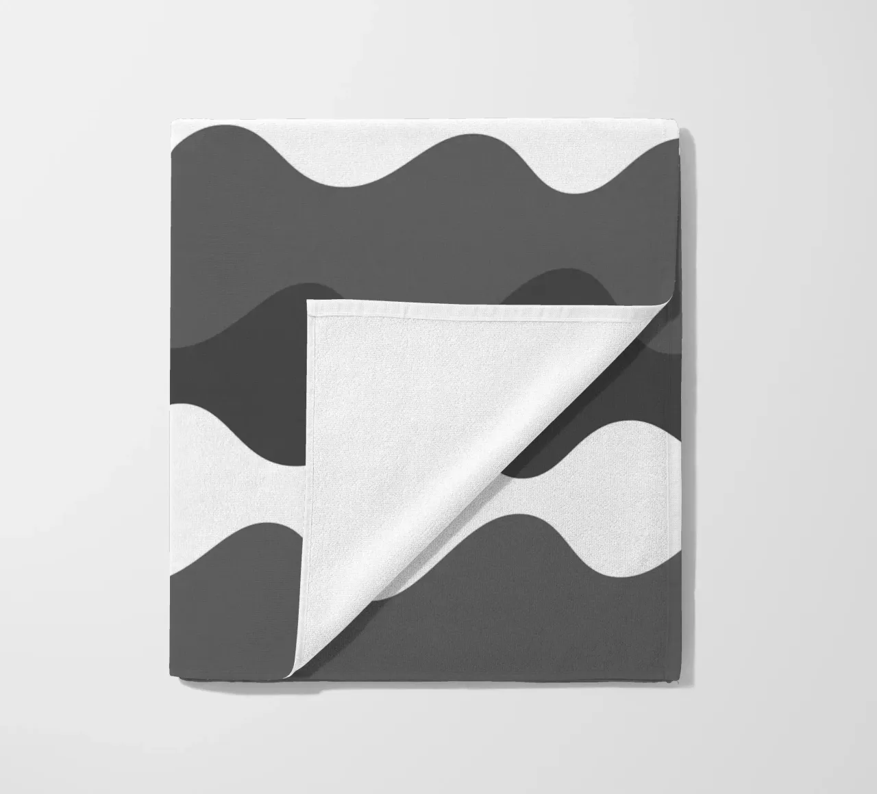 Grey horizontal wavy gradient telo mare da baobabprintstore