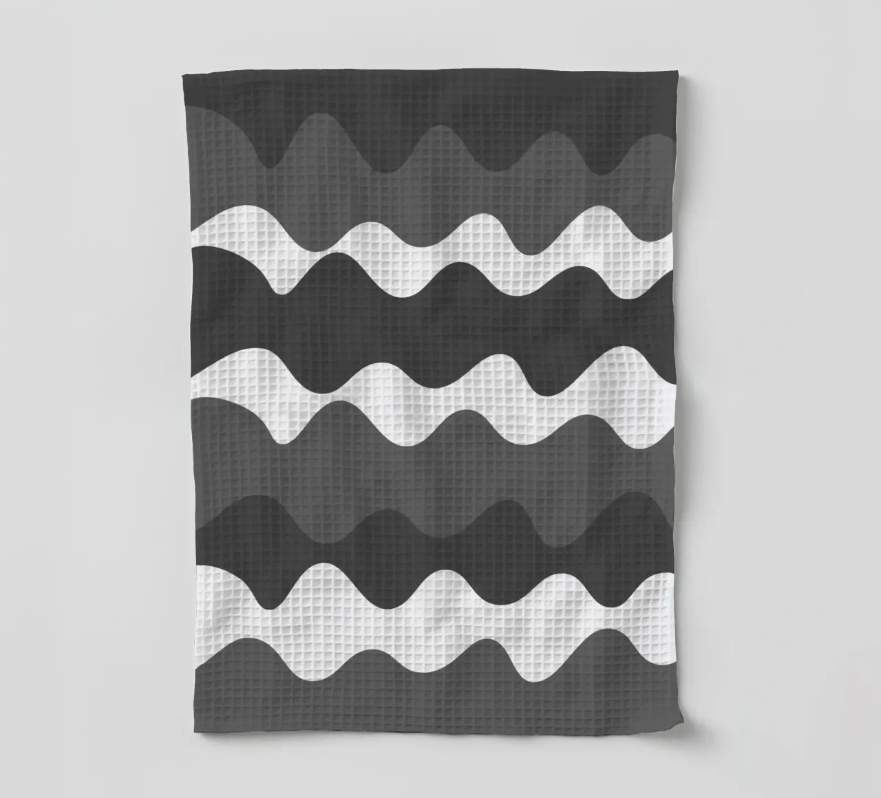 Grey horizontal wavy gradient canovaccio da cucina da baobabprintstore
