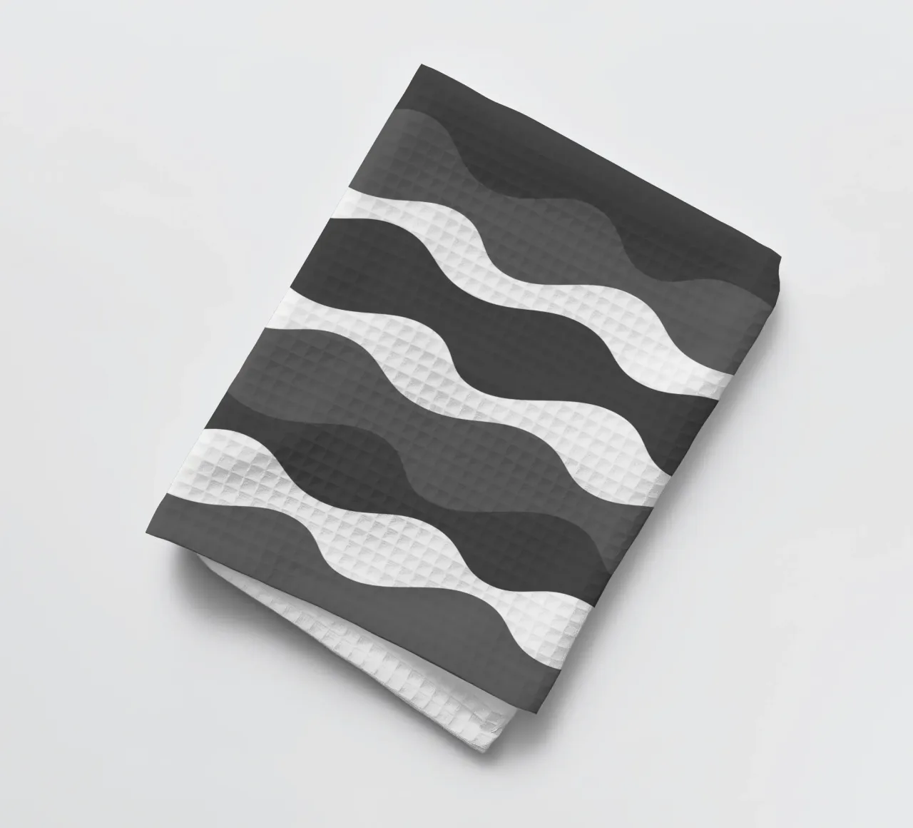 Grey horizontal wavy gradient canovaccio da cucina da baobabprintstore