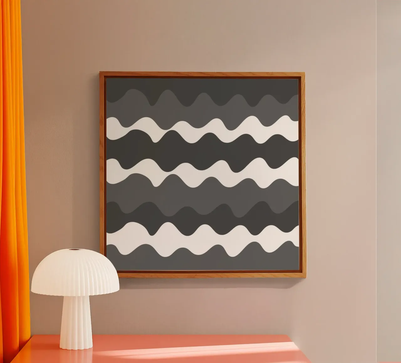 Grey horizontal wavy gradient plexiglass da baobabprintstore