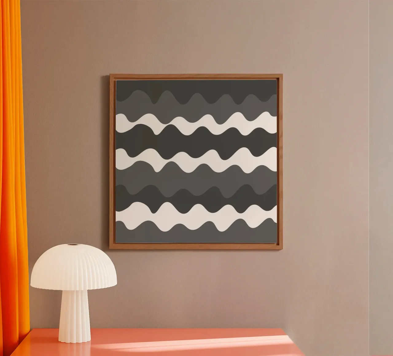 Grey horizontal wavy gradient alluminio dibond da baobabprintstore