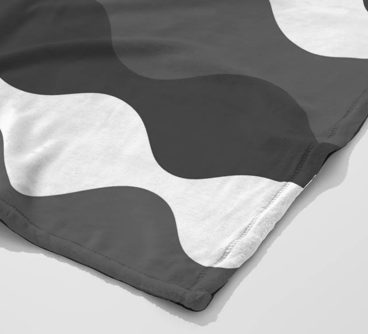 Grey horizontal wavy gradient coperta in pile da baobabprintstore
