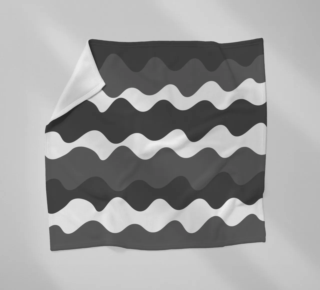 Grey horizontal wavy gradient coperta in pile da baobabprintstore