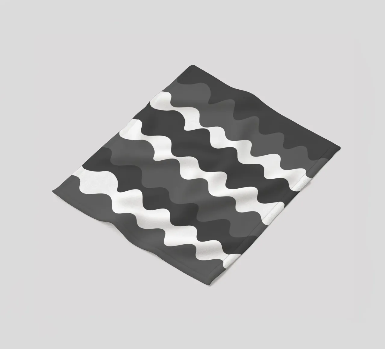 Grey horizontal wavy gradient coperta in pile da baobabprintstore