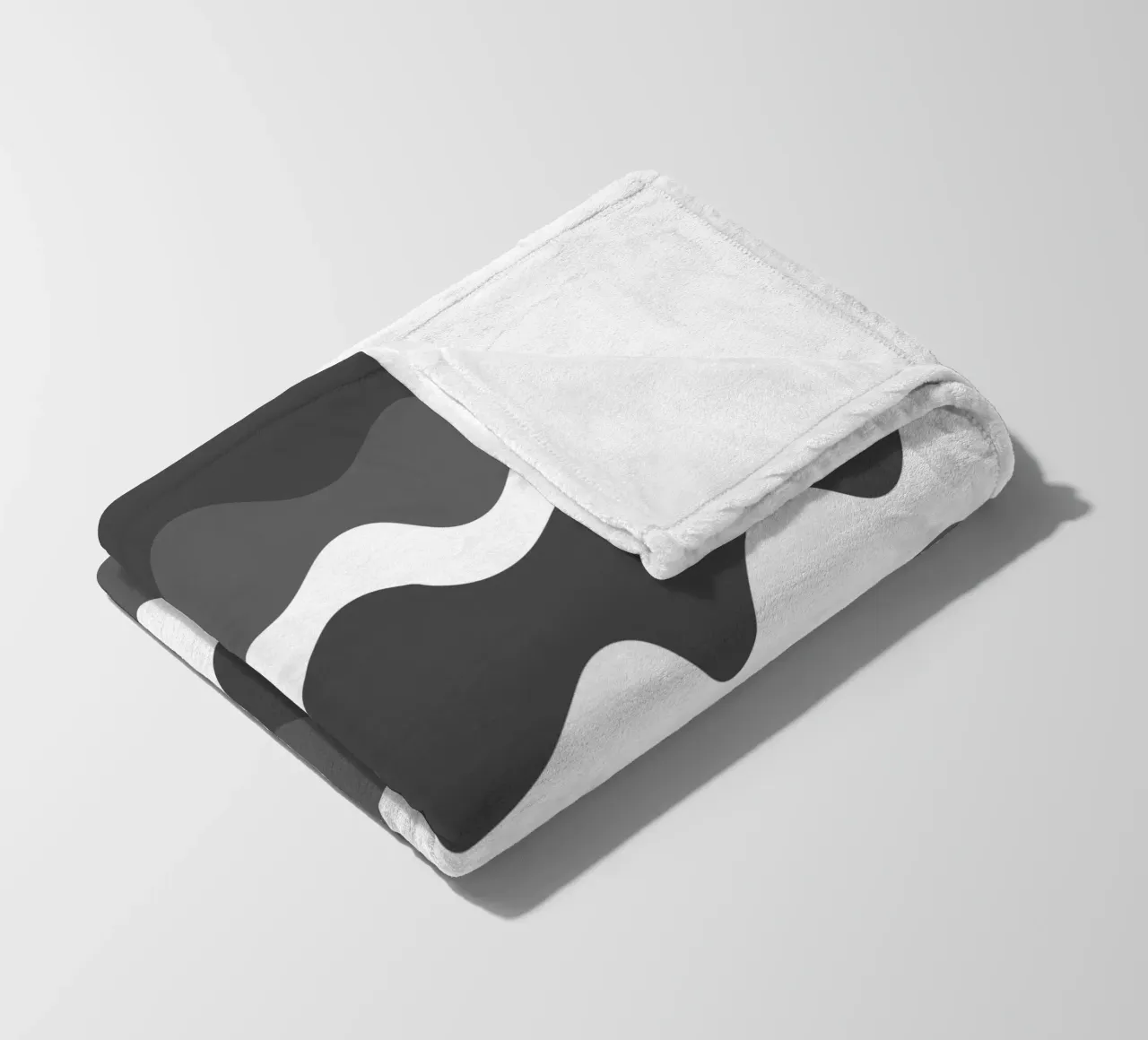 Grey horizontal wavy gradient coperta in pile da baobabprintstore
