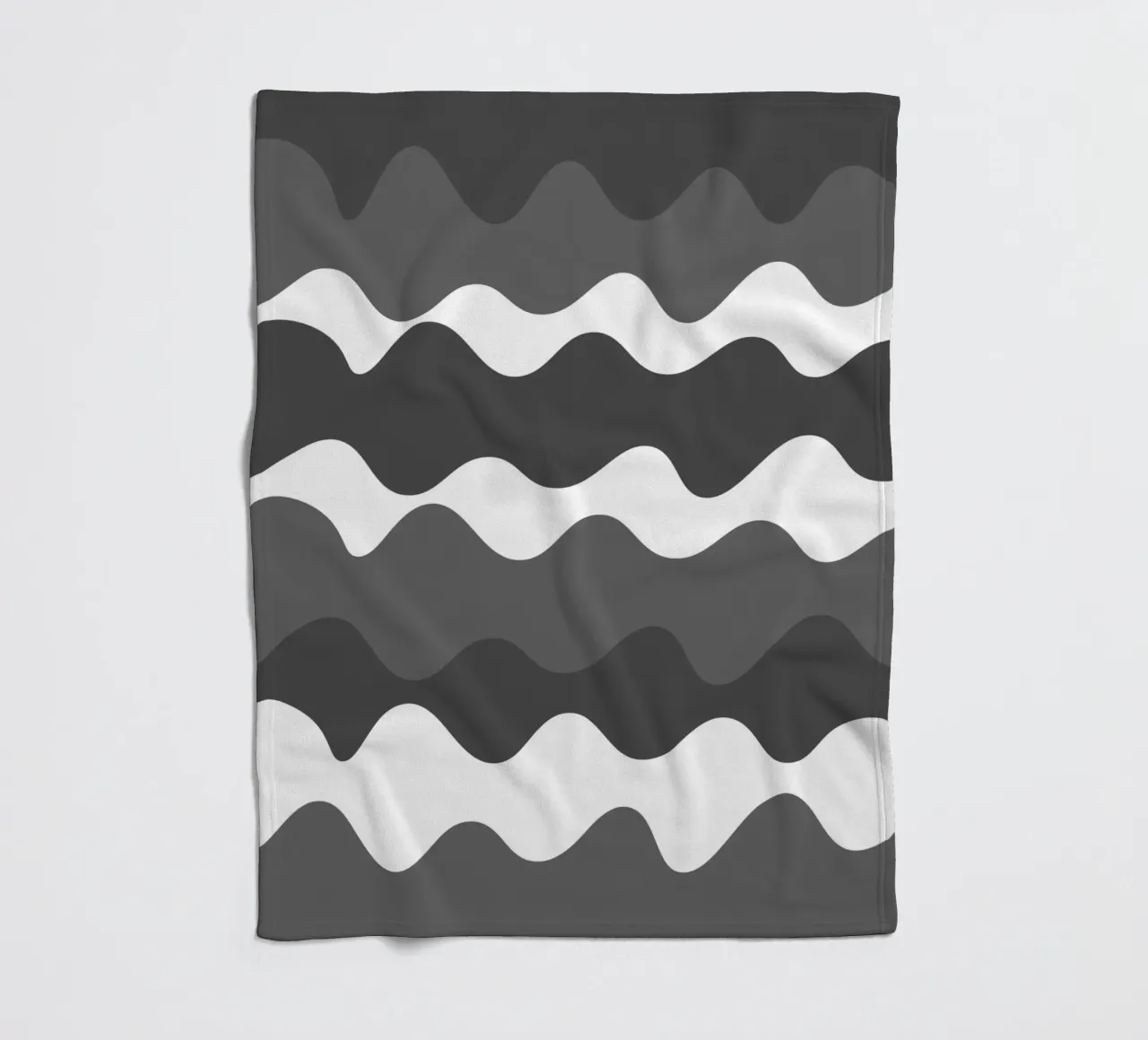 Grey horizontal wavy gradient coperta in pile da baobabprintstore