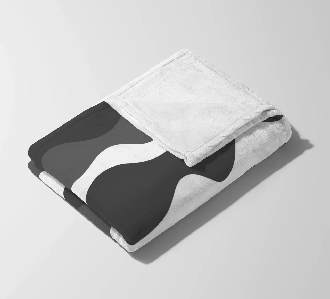 Grey horizontal wavy gradient coperta in pile da baobabprintstore