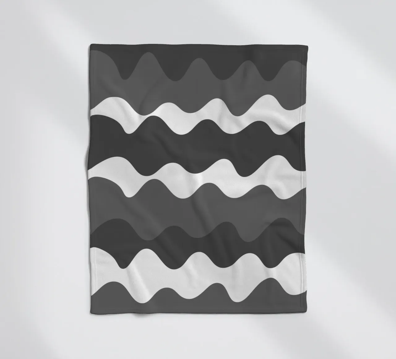 Grey horizontal wavy gradient coperta in pile da baobabprintstore