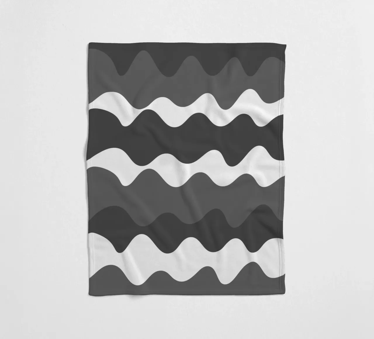 Grey horizontal wavy gradient coperta in pile da baobabprintstore