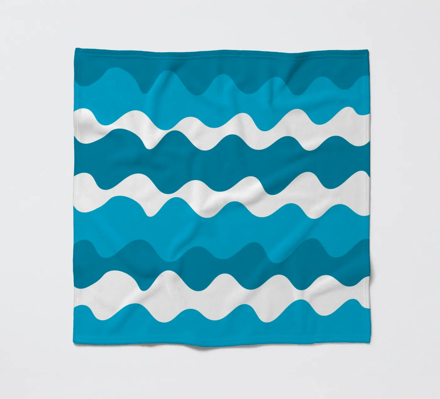 Blue horizontal wavy gradient Fleecedecke von baobabprintstore