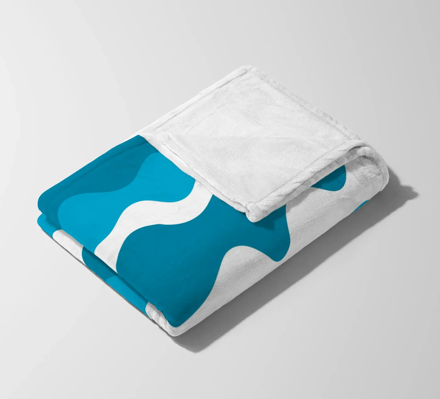 Blue horizontal wavy gradient Fleecedecke von baobabprintstore