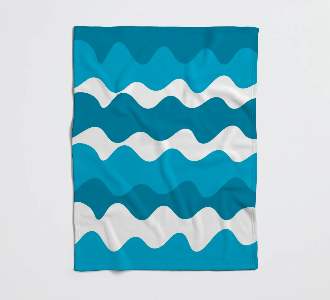 Blue horizontal wavy gradient Fleecedecke von baobabprintstore