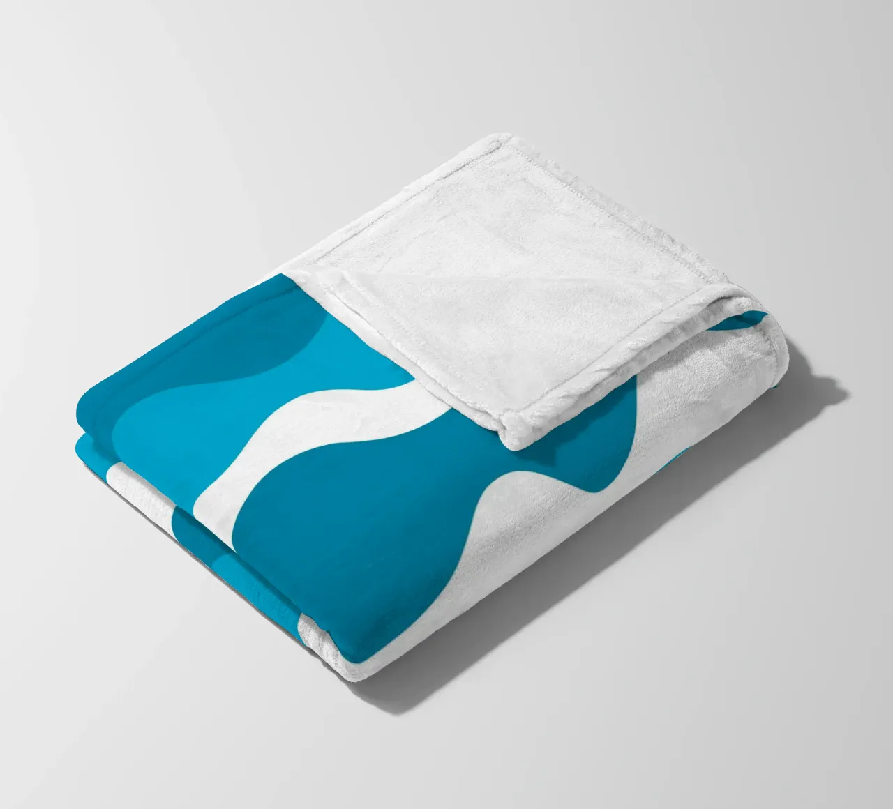 Blue horizontal wavy gradient coperta in pile da baobabprintstore