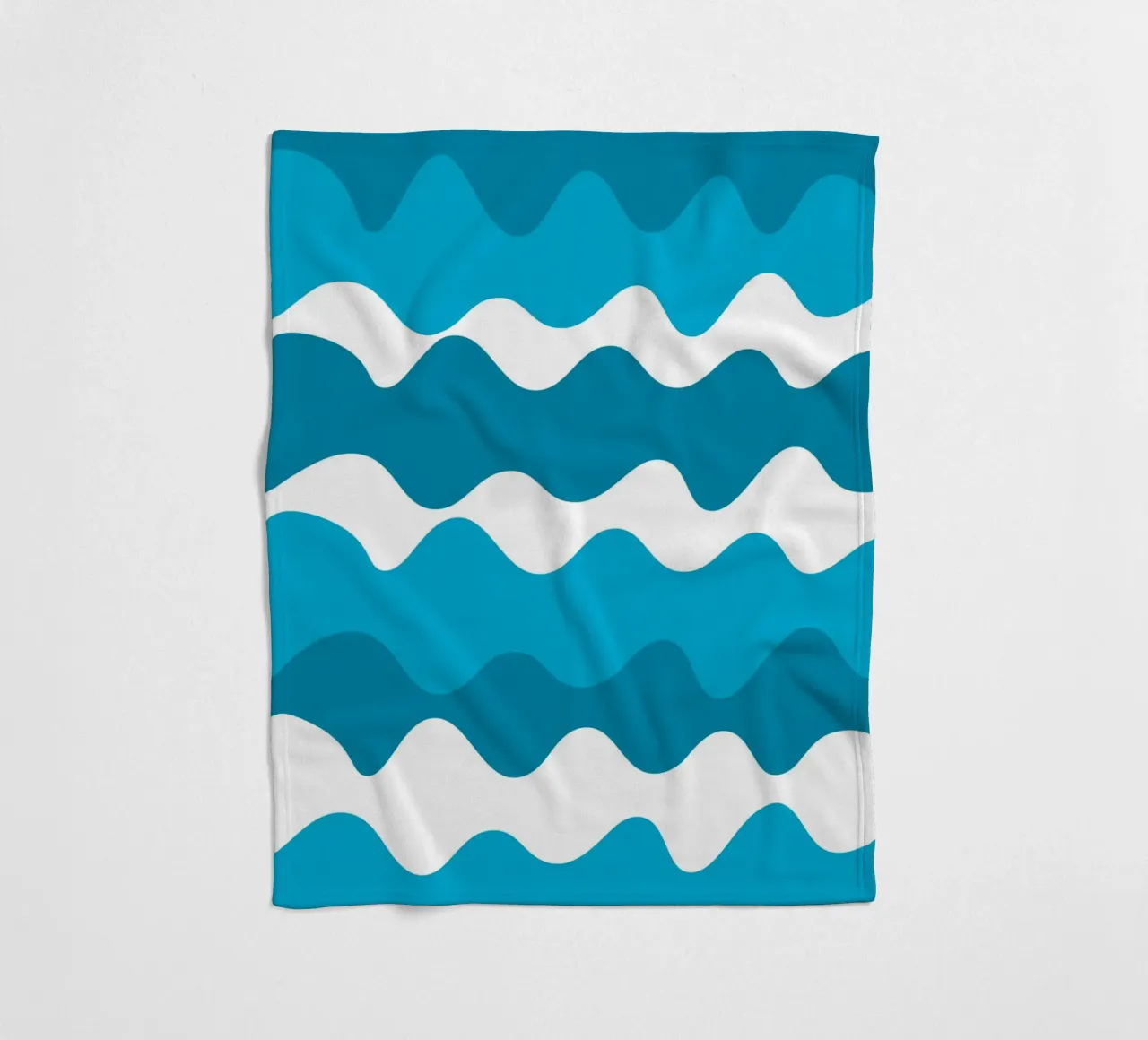 Blue horizontal wavy gradient coperta in pile da baobabprintstore