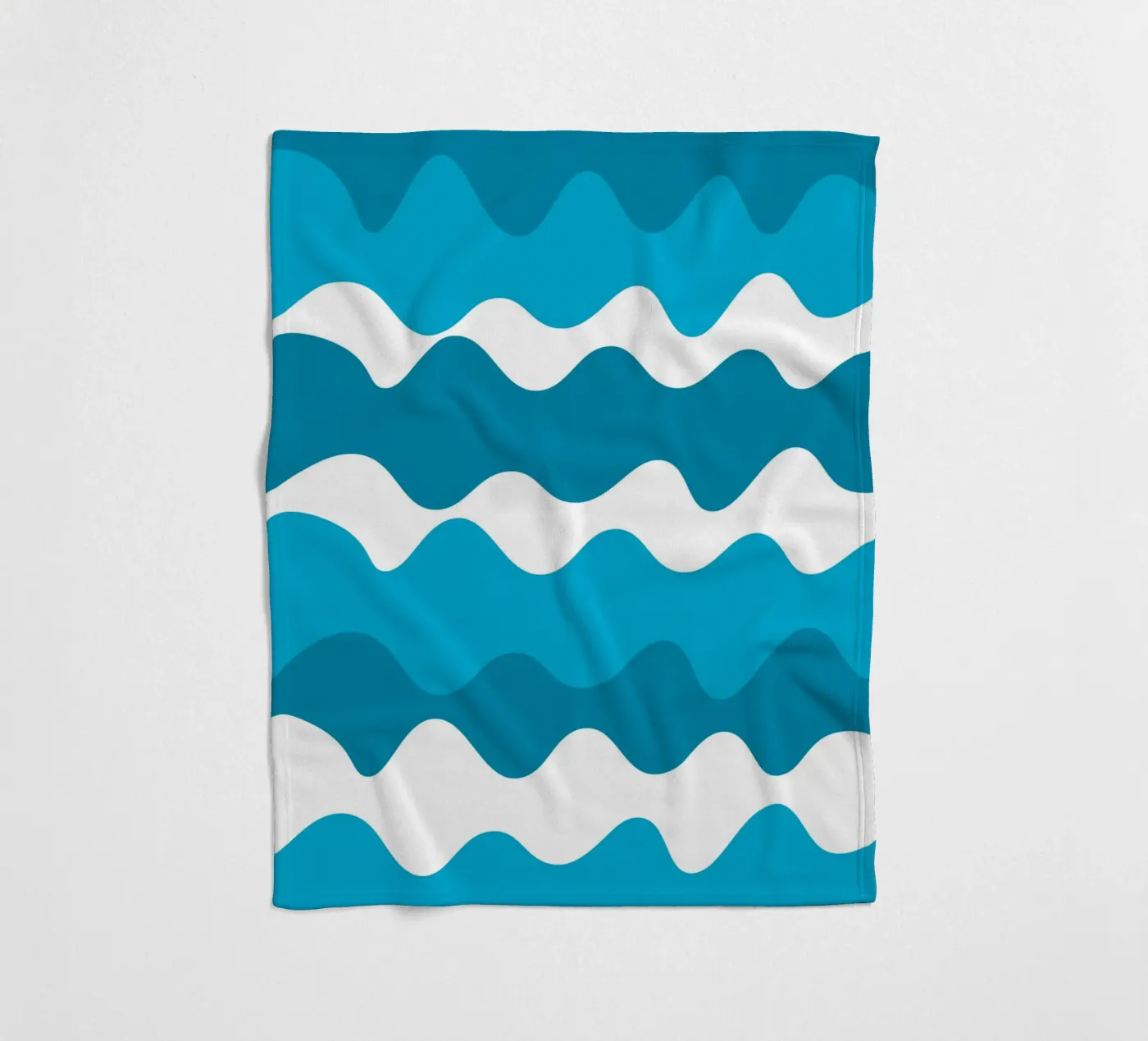 Blue horizontal wavy gradient Fleecedecke von baobabprintstore