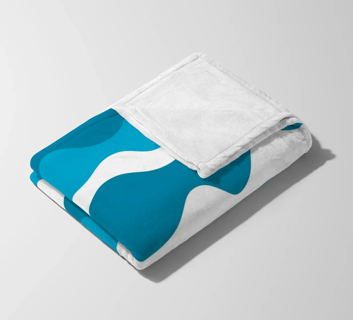 Blue horizontal wavy gradient Fleecedecke von baobabprintstore