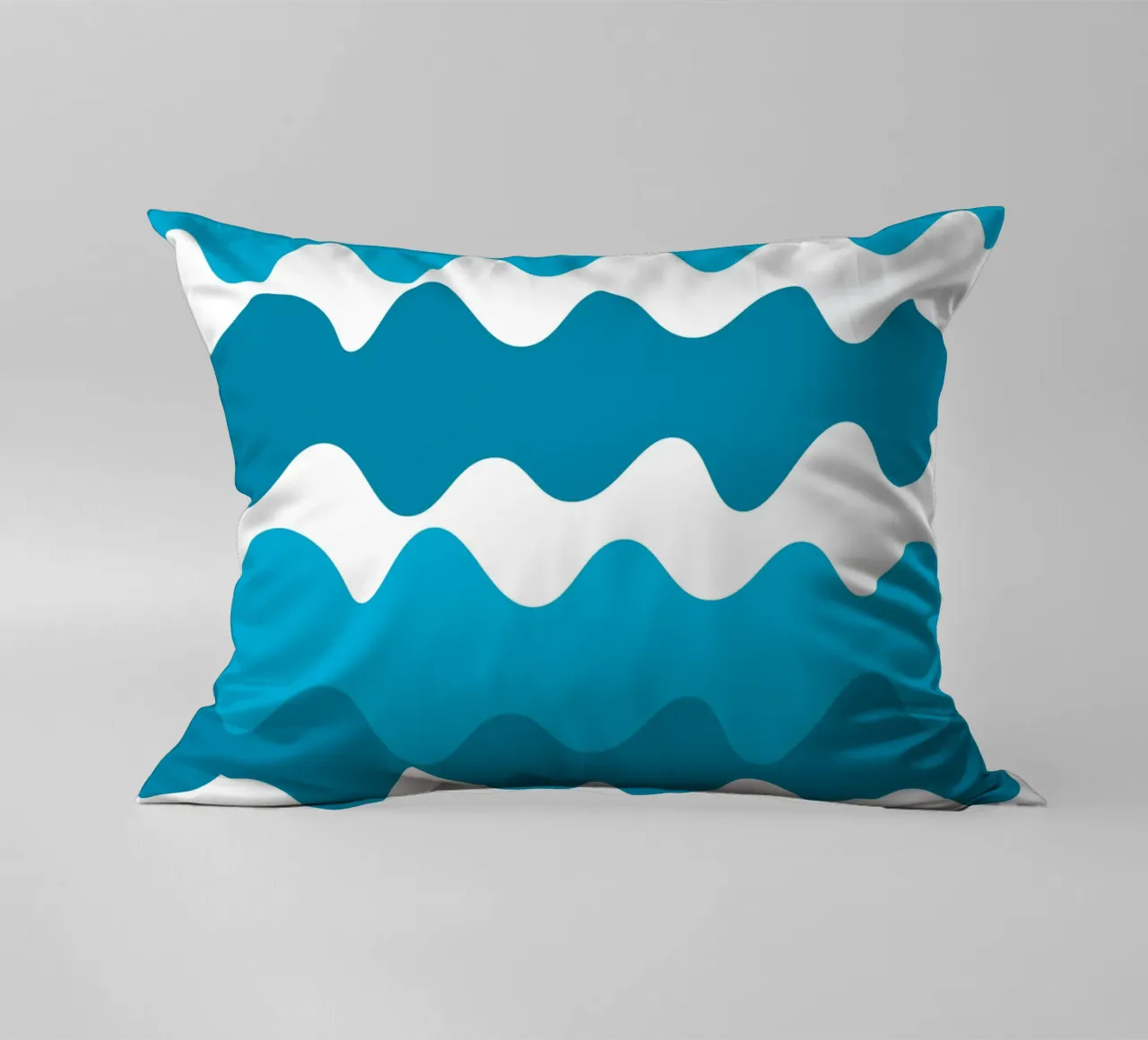 Blue horizontal wavy gradient cuscino da baobabprintstore