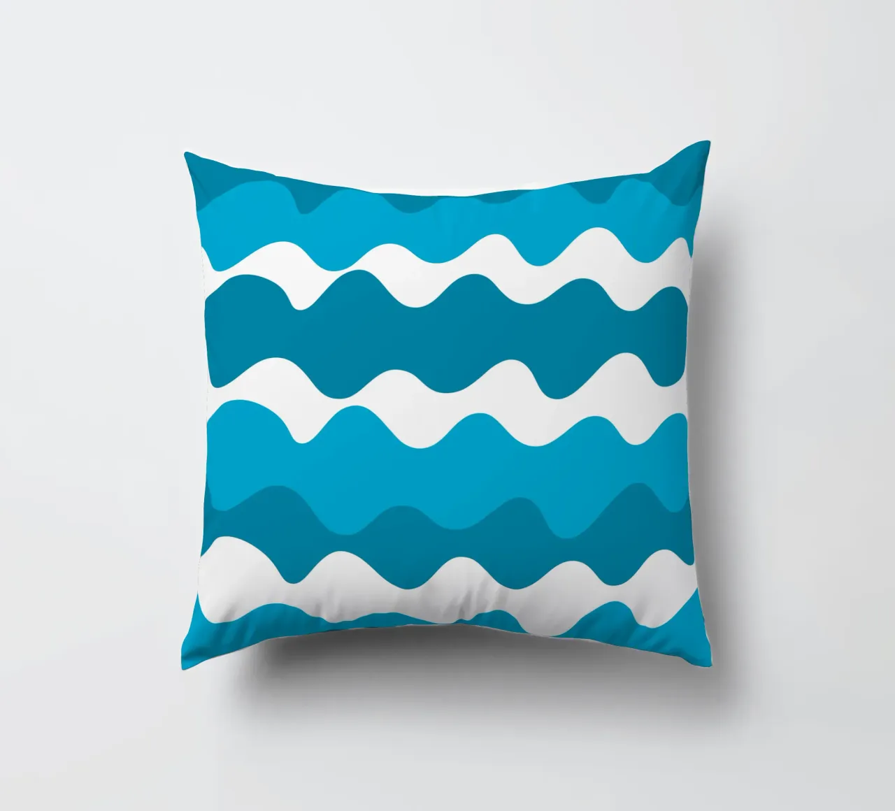 Blue horizontal wavy gradient cuscino da baobabprintstore
