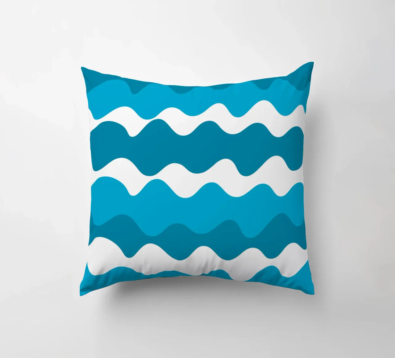 Blue horizontal wavy gradient cuscino da baobabprintstore