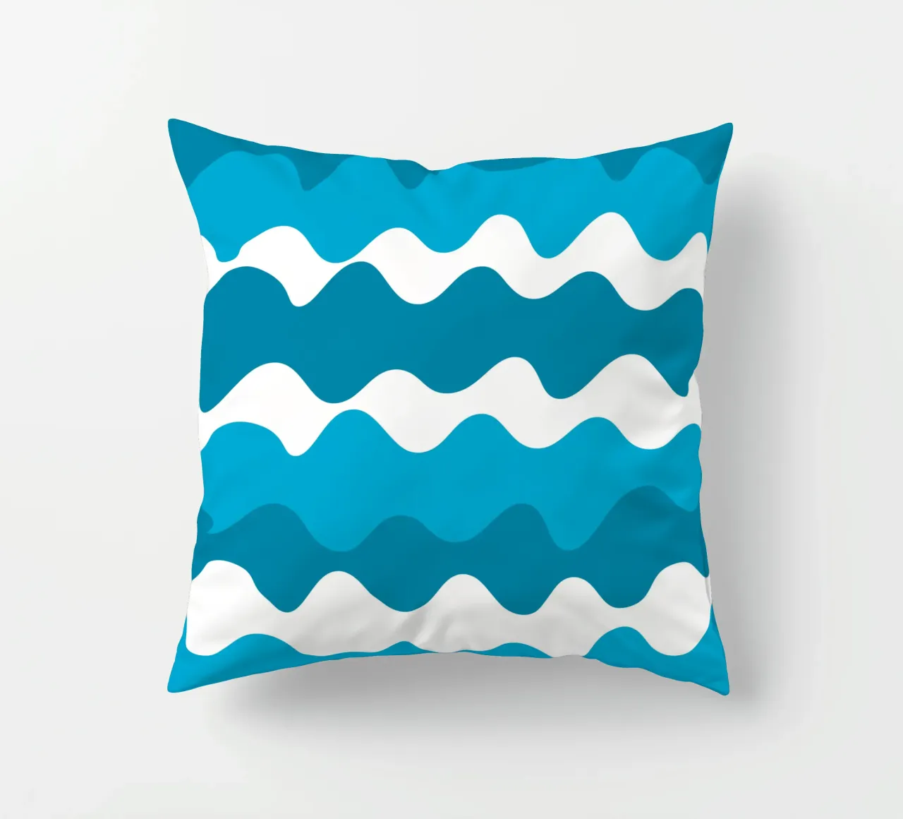 Blue horizontal wavy gradient cuscino da baobabprintstore