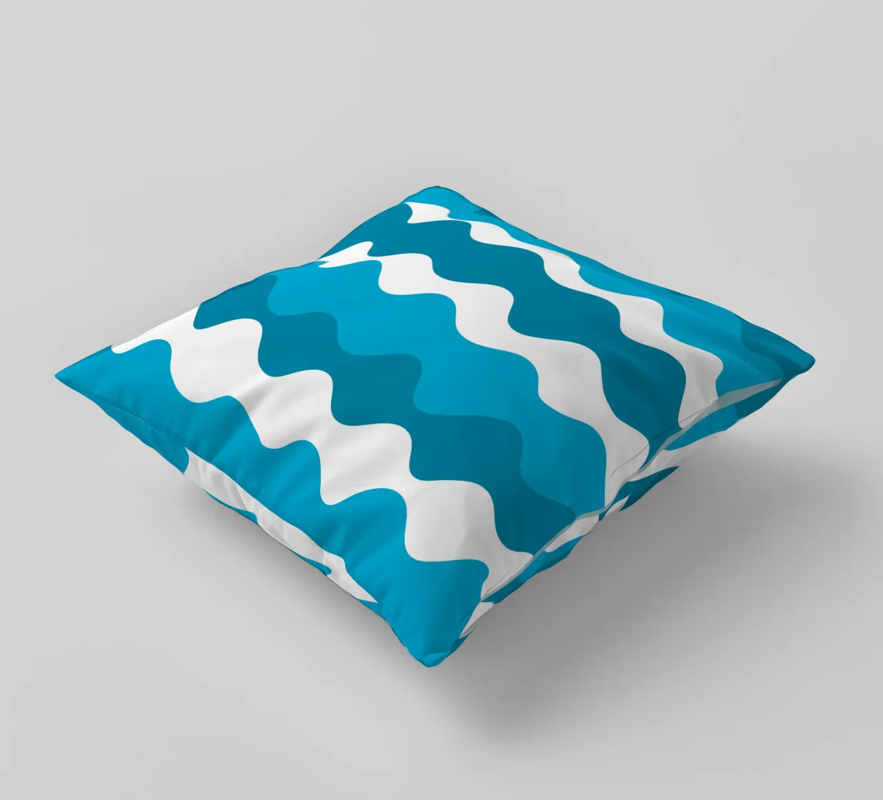 Blue horizontal wavy gradient cuscino da baobabprintstore