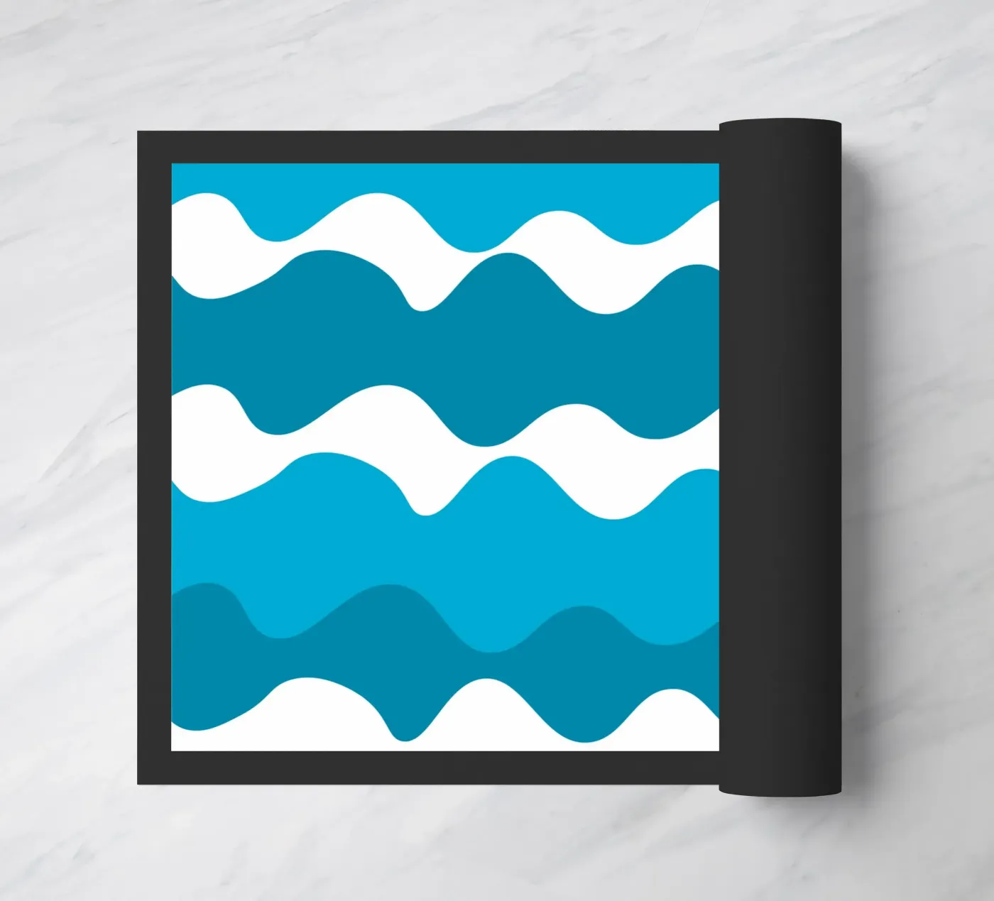 Blue horizontal wavy gradient zerbino da baobabprintstore