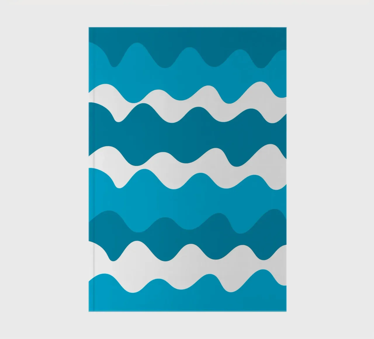 Blue horizontal wavy gradient notebook by baobabprintstore