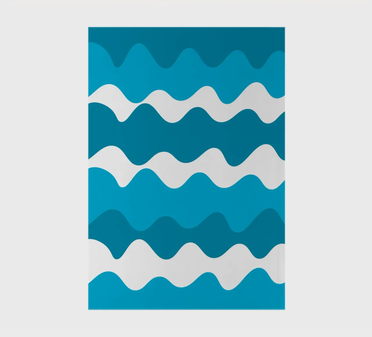 Blue horizontal wavy gradient notebook by baobabprintstore