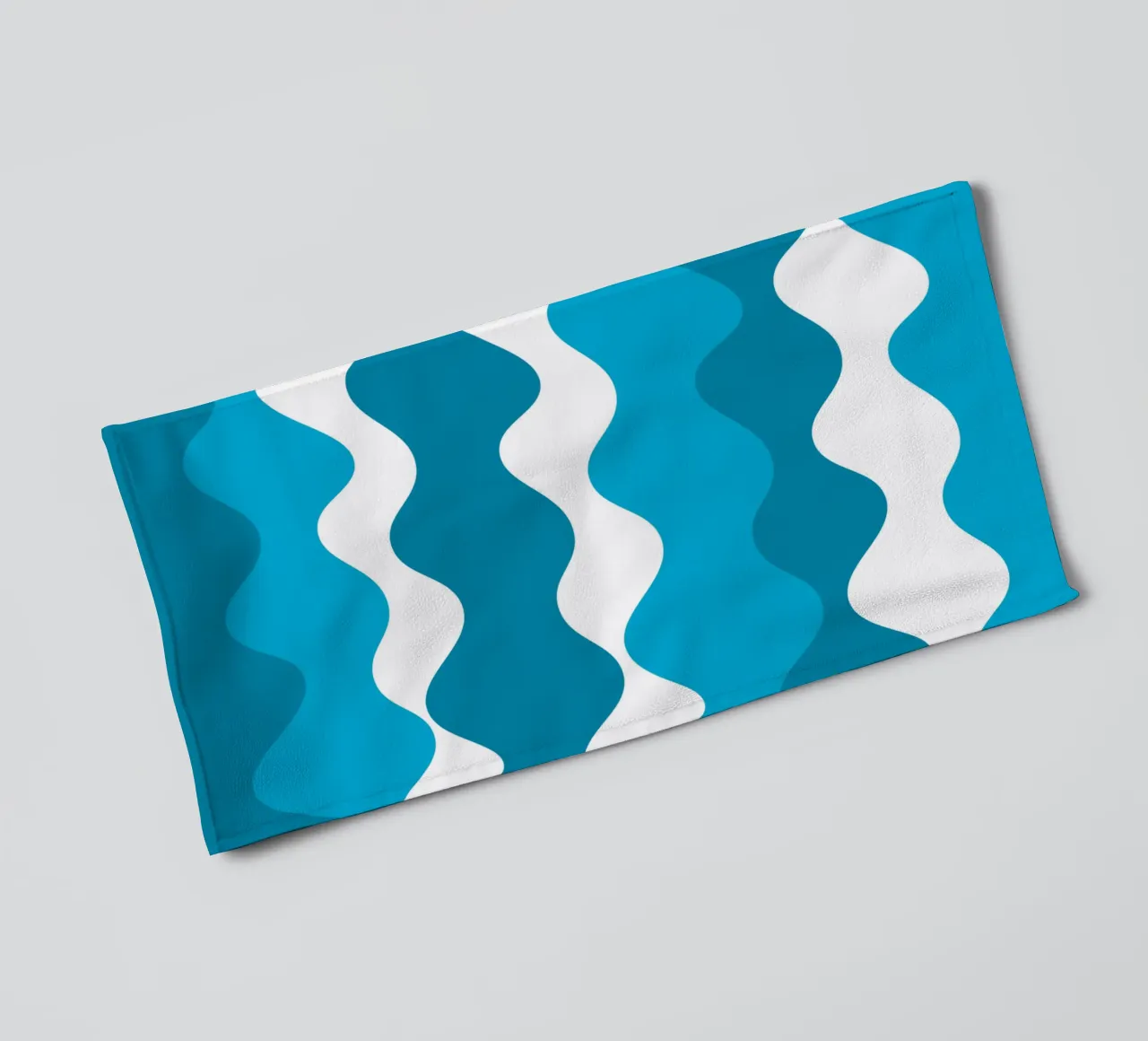 Blue horizontal wavy gradient asciugamano da bagno da baobabprintstore