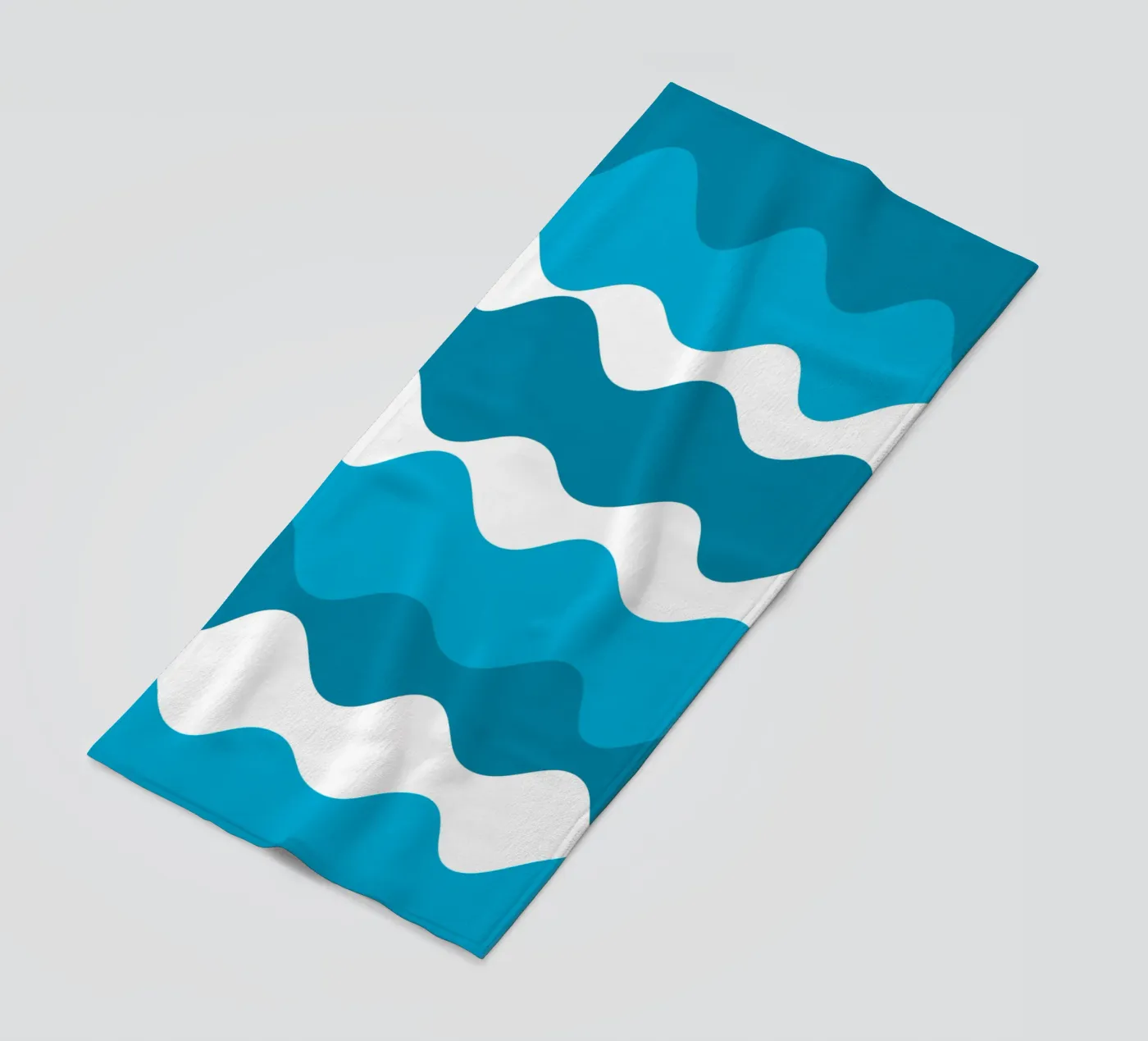 Blue horizontal wavy gradient telo mare da baobabprintstore