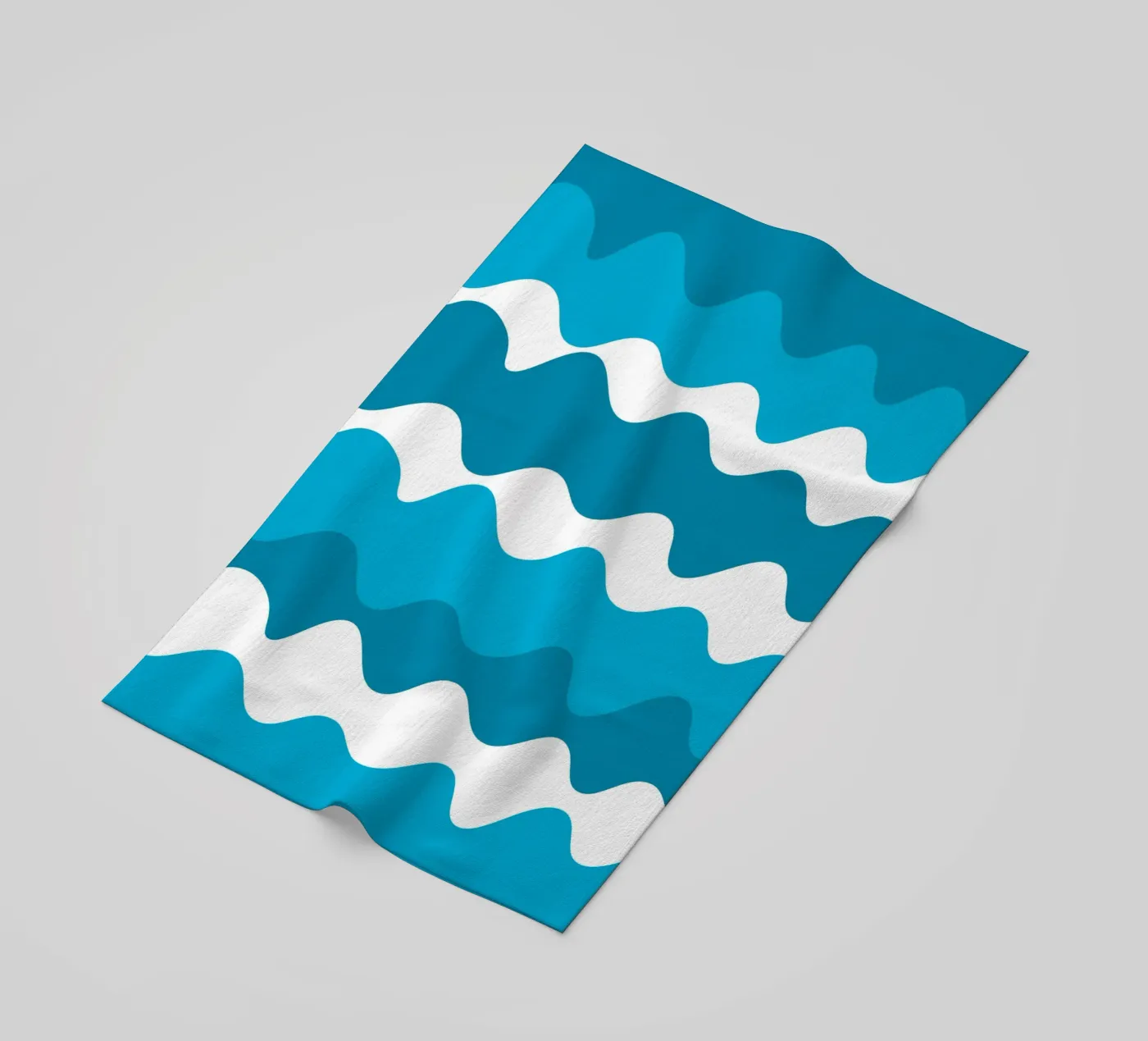 Blue horizontal wavy gradient telo mare da baobabprintstore