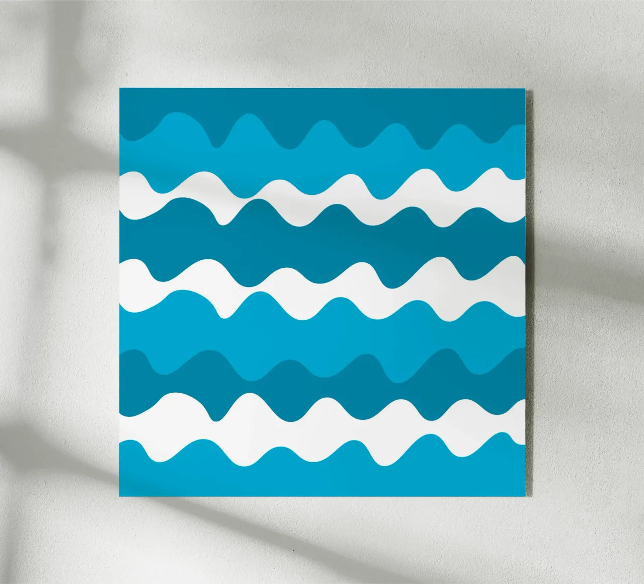 Blue horizontal wavy gradient plexiglass da baobabprintstore