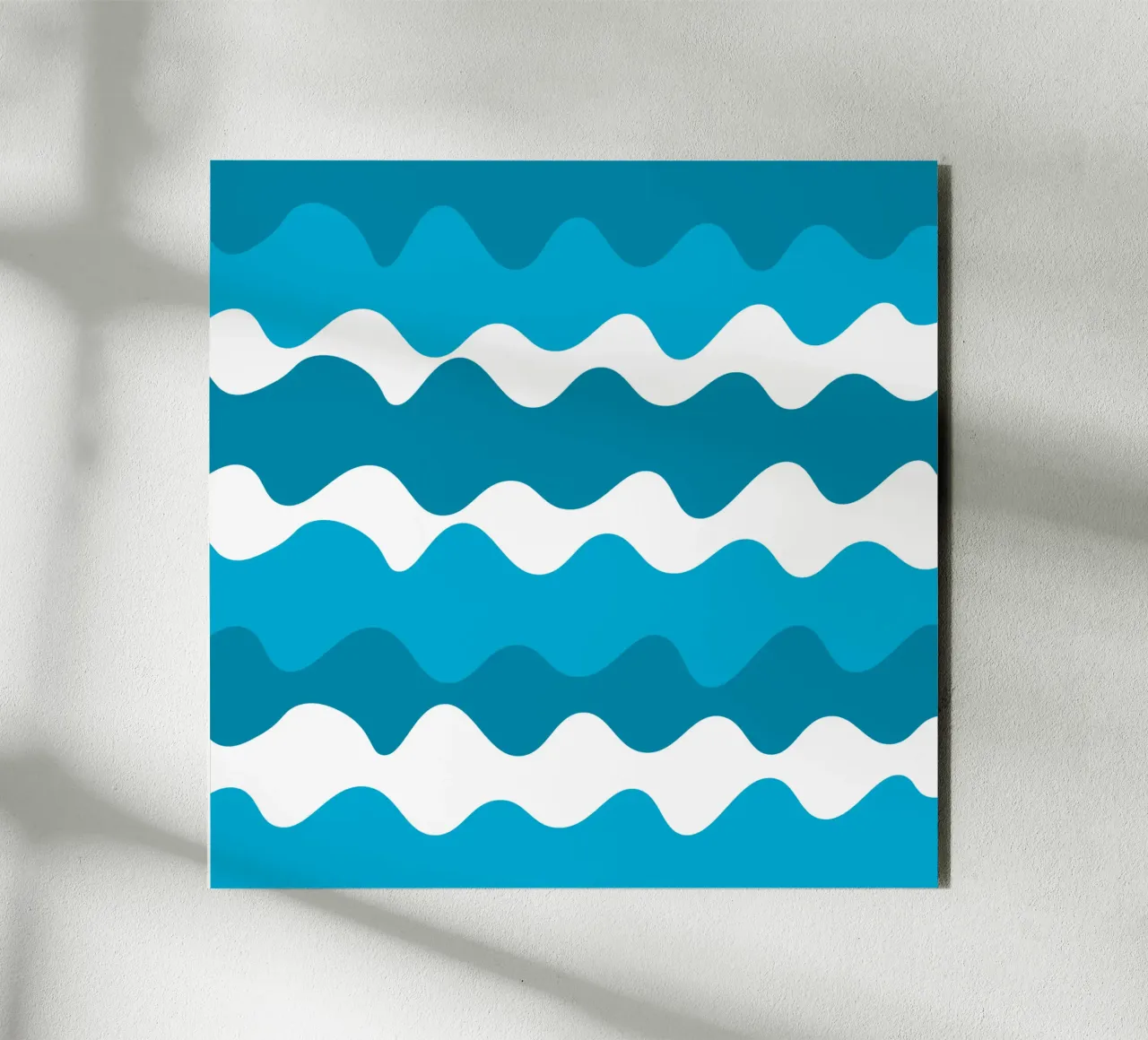 Blue horizontal wavy gradient alluminio dibond da baobabprintstore