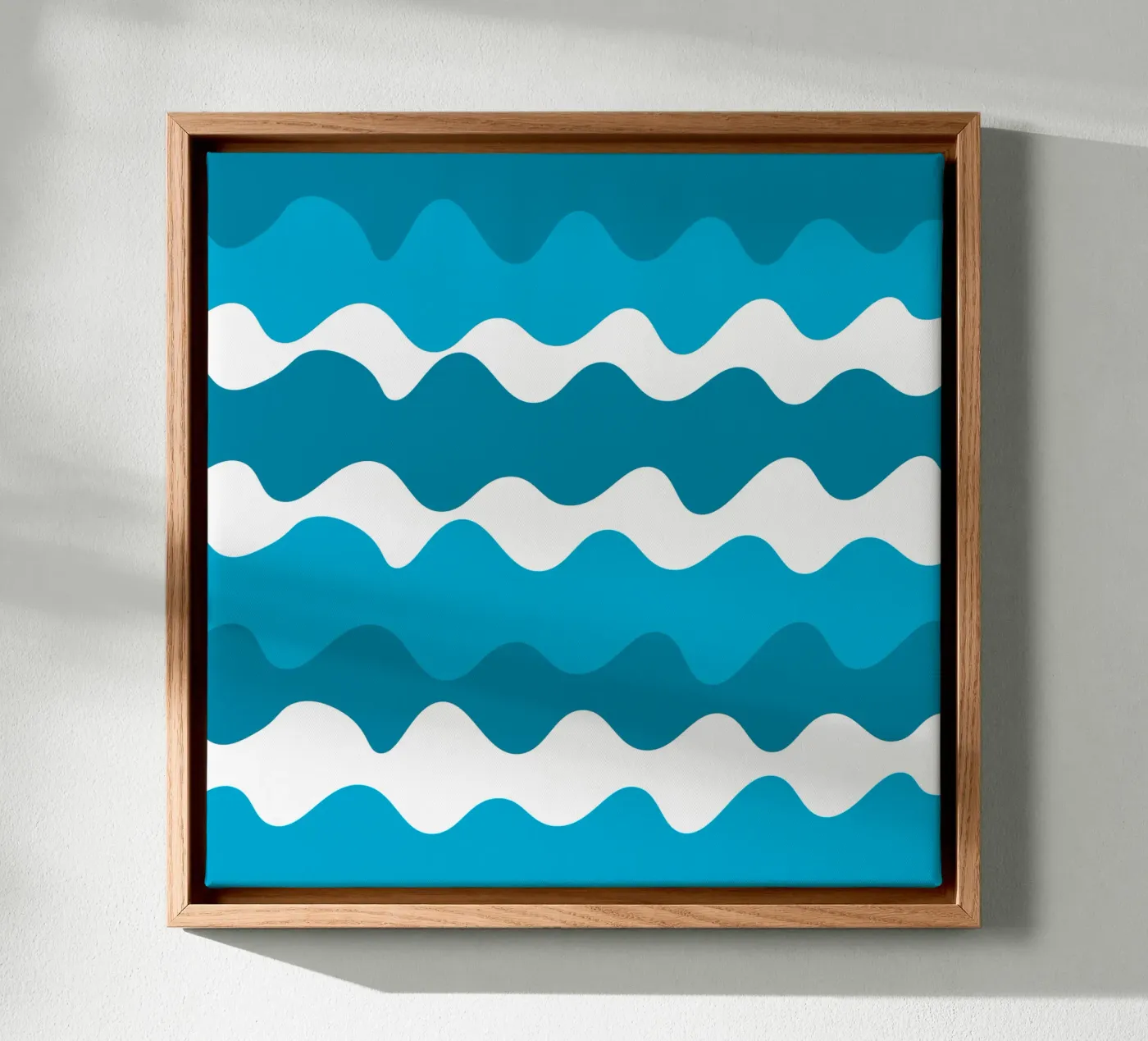 Blue horizontal wavy gradient tela da baobabprintstore