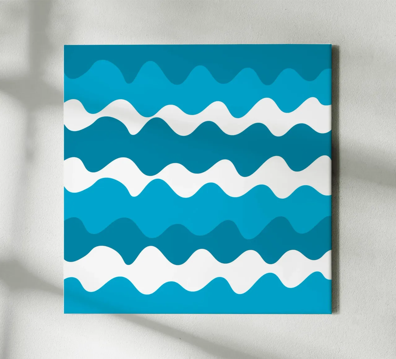 Blue horizontal wavy gradient tela da baobabprintstore