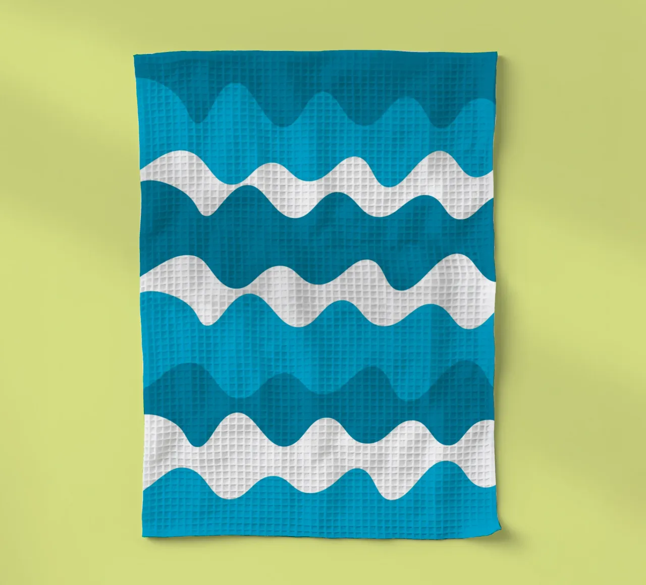 Blue horizontal wavy gradient canovaccio da cucina da baobabprintstore