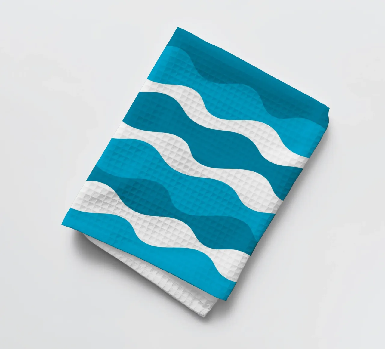 Blue horizontal wavy gradient canovaccio da cucina da baobabprintstore