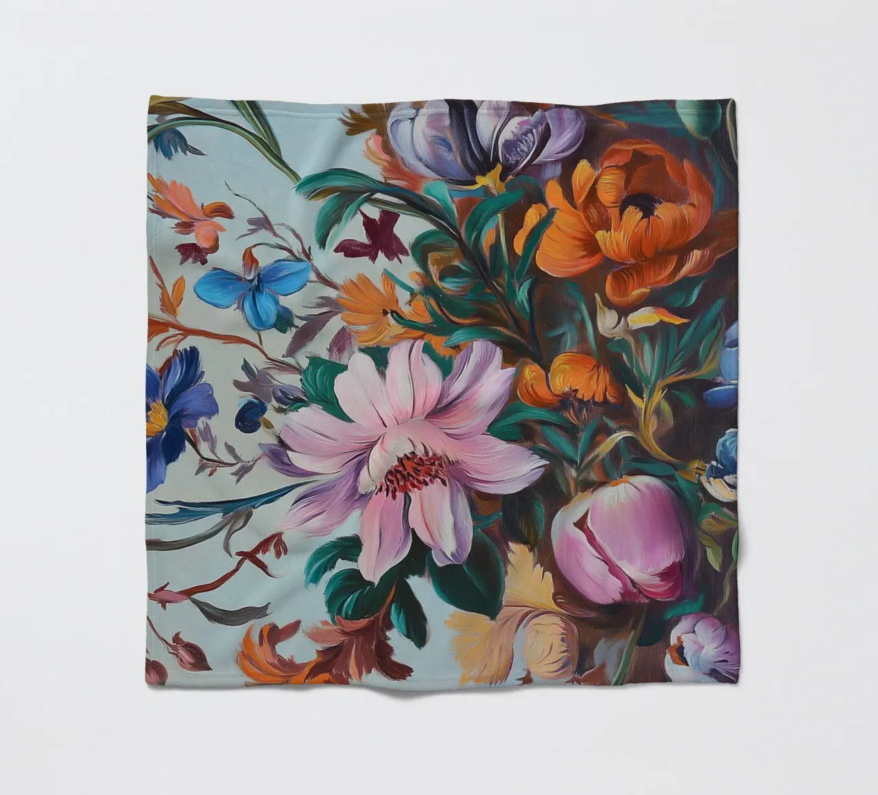 Romantic floral splendour fleece blanket by Carinaprint