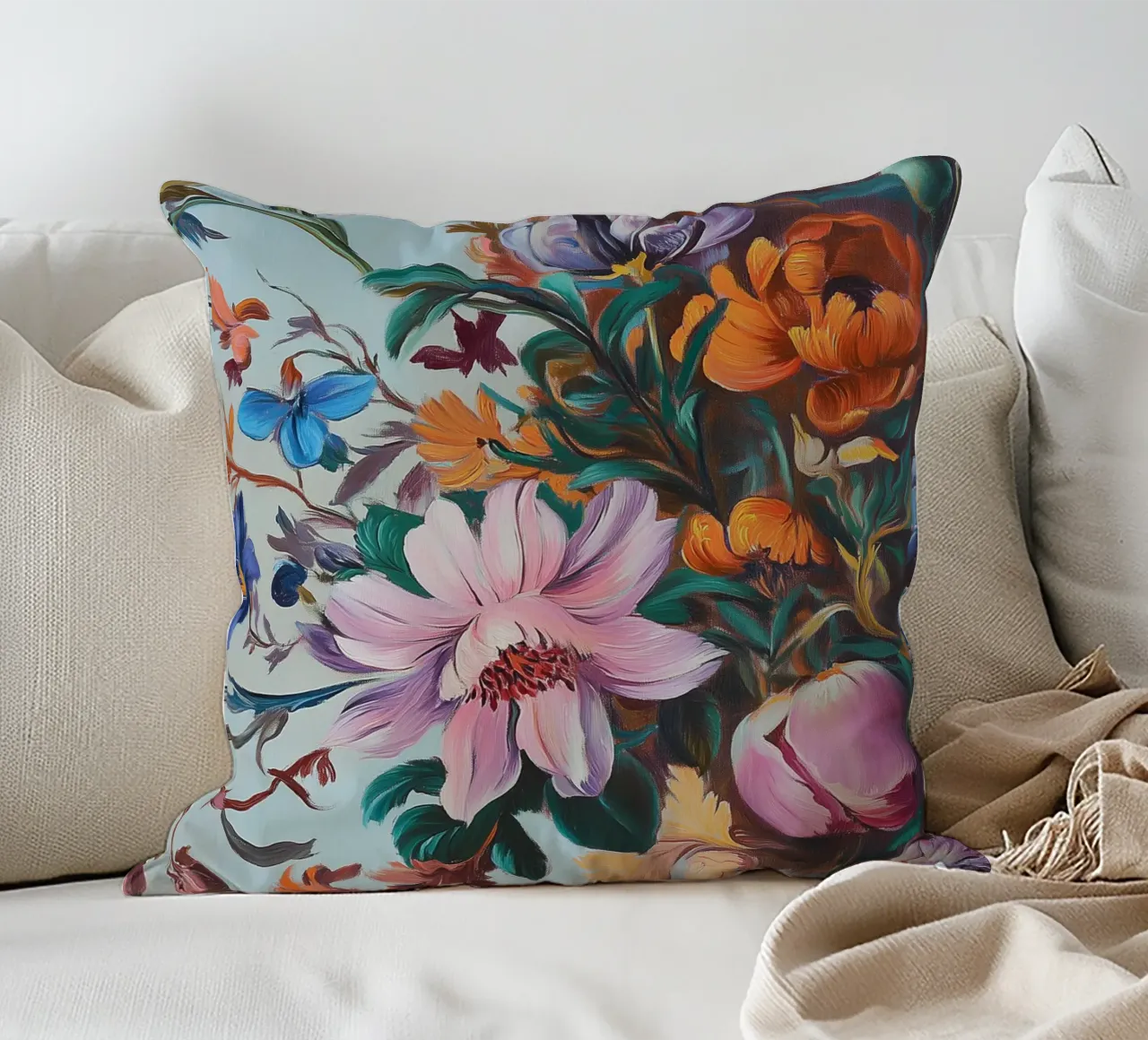 Romantico splendore floreale cuscino da Carinaprint